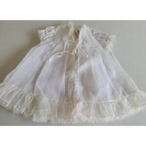 Vtg. Madonna Christening Gown White Sheer Lined
